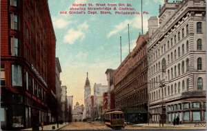 Market St West From 8th Street Philadelphia Pennsylvania Vintage Postcard C106