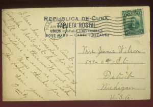 R052521 VINTAGE HABANA HAVANA CUBA POSTCARD BEV OF CENTRAL PARK 1913