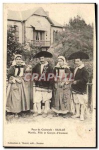 Old Postcard Folklore Guerande Saille Maries Country Girl and boy s & # 39hon...