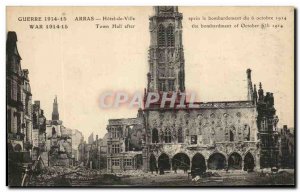 Old Postcard War Arras Hotel de Ville Army