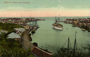 curacao, D.W.I., WILLEMSTAD, Bahia de Santa Ana (1920s) Postcard