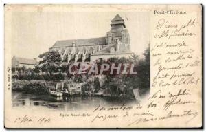 Old Postcard Pont L Eveque Saint Michael Church