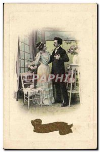 Old Postcard Fancy Souvenir (couple)