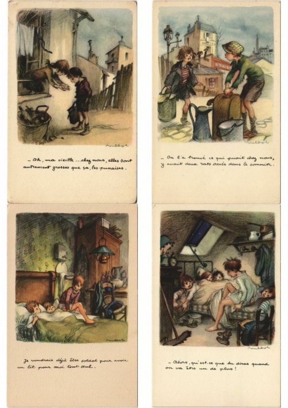 POULBOT Artist Signed ALL DIFFERENT 124 Vintage Postcards (L2945)