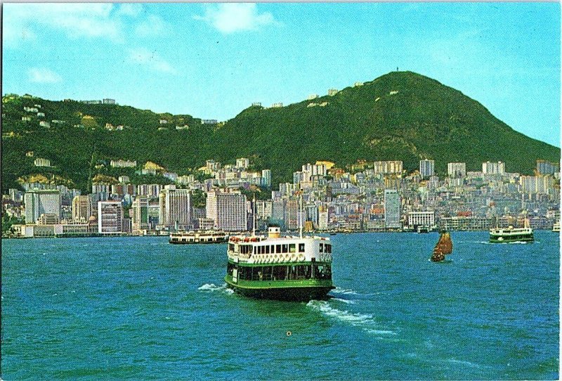 Birds Eye View Central Trade District Hong Kong Postcard Continental View Card