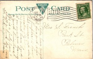 Postcard Monument Square in Leominster, Massachusetts