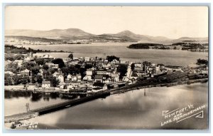 1939 Birds Eye View Newport Vermont And Lake Memphremagos RPPC Photo Postcard