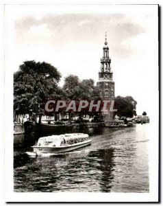 Postcard Modern Amsterdam Oude Schans with Montelbaan tower