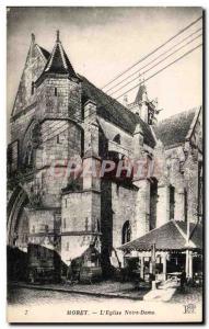 Old Postcard Moret L & # 39Eglise Notre Dame
