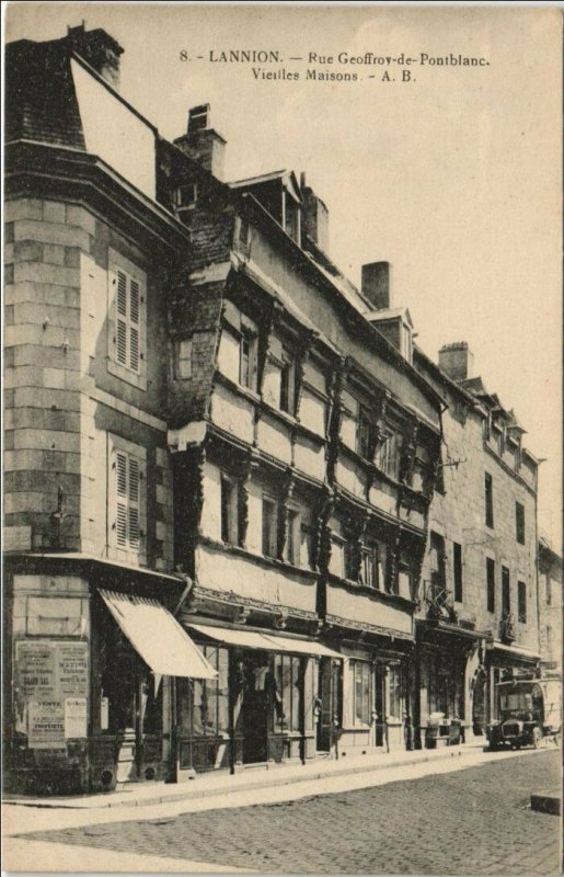 CPA LANNION Rue Geoffroy-de-Pontblanc - Vieilles Maisons (1146845)