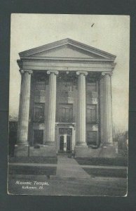 Ca 1906 Post Card Kankakee IL Masonic Temple