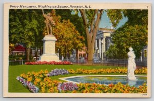 Perry Monument Washington Square Newport RI Postcard N21