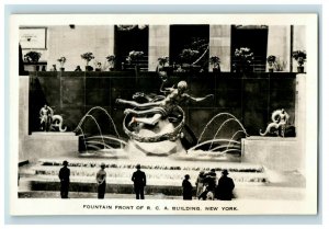 Vintage RPPC Fountain Front R. C. A. Building, New York. Postcard P168