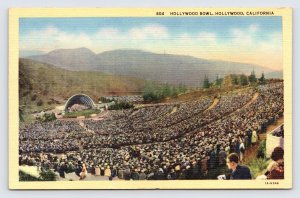 Hollywood Bowl Concert Amphitheater, Los Angeles California Vintage Postcard P8