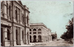 Quay Street Rockhampton Australia 1907 Dobiesbridge ? Vic Cancel Postcard H63