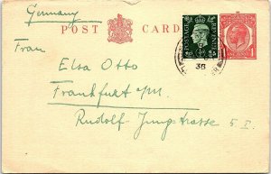 1958 GERMANY OFFICIAL HANDWRITTEN POSTCARD 42-377