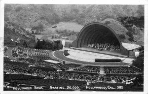 Postcard RPPC 1945 California Hollywood Bowl Brookwell CA24-869