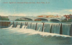 Sioux Falls South Dakota Eighth Street Concrete Bridge & Dam Acmegraph Postcard