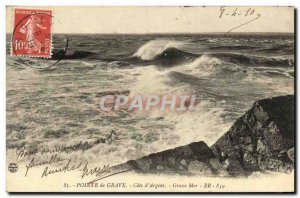 Old Postcard Pointe de Grave Cote Silver Big Sea