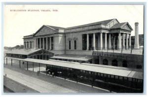 c1910 Burlington Station Exterior Building Train Omaha Nebraska Vintage Postcard