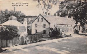 AUGUSTA MAINE FORT WESTERN & BLOCK HOUSE~POSTCARD 1945 PMK EAST PARSONSFIELD