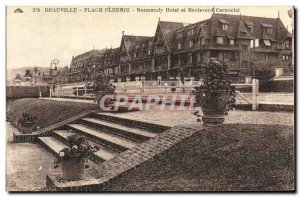 Old Postcard Deauville Beach Fleurie Normandy Hotel and Boulevard Cornuche