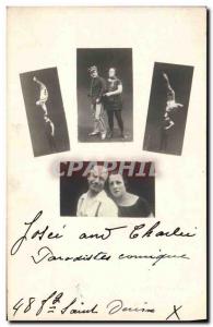 Postcard Old Circus and Charlie Josee