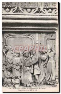 Old Postcard Bourges Statue of low relief Jacques Coeur Jacques Coeur going o...