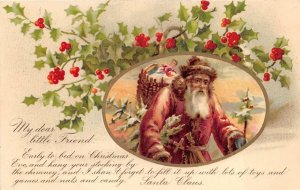 CHRISTMAS HOLIDAY SANTA CLAUS & TOYS LETTER POSTCARD 1906