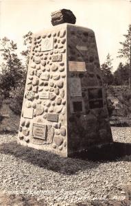 B16/ East Tawas Michigan Mi RPPC Postcard 1938 Kiwanis Plantation Monument