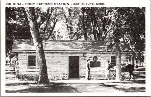 Postcard Original Pony Express Station in Gothenburg, Nebraska
