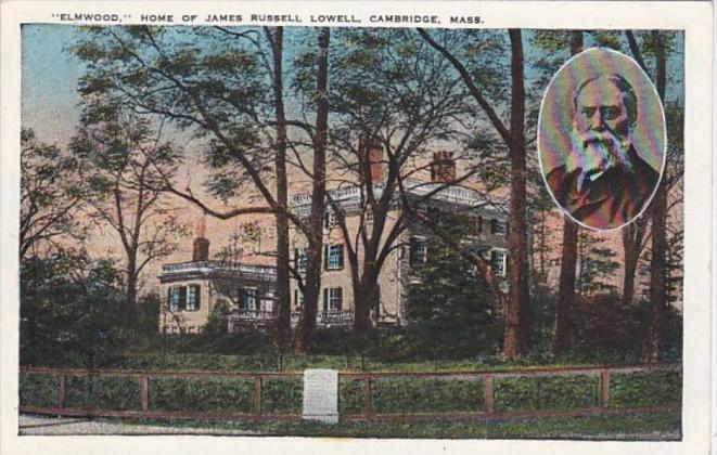 Massachusetts Cambridge Elmwood Home Of James Russell Lowell