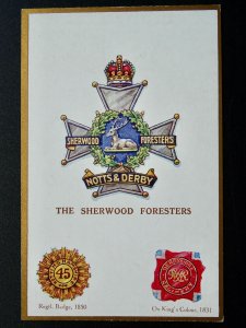 Regimental Badges THE SHERWOOD FORESTERS Postcard by Gale & Polden 1642