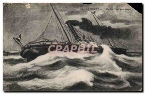 Le Havre - Fast by Big Time - liner - steamer - Old Postcard