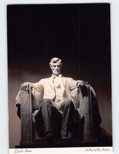 Postcard Lincoln Statue, Lincoln Memorial, Washington, DC