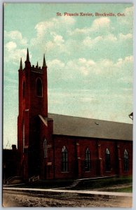 Postcard Brockville Ontario c1910s St. Francis Xavier Church