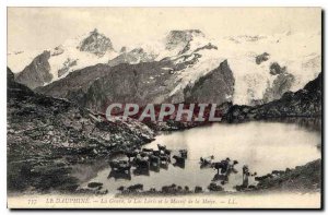 Old Postcard Dauphine La Grave La Meije view Terraces