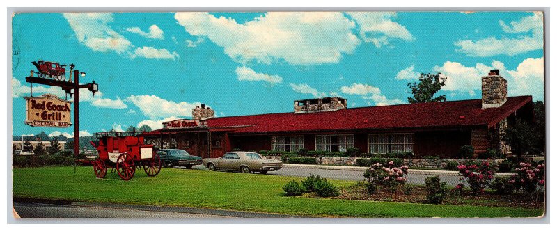 Postcard CT Red Coach Grill Connecticut Turnpike Darien Connecticut Old Cars