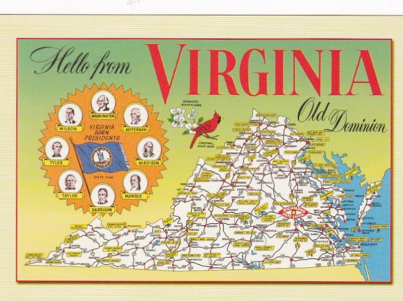 Hello From Virginia With Map