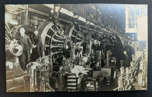 Mint Vintage Power Turbines with Men Sitting on Top Real Picture Postcard RPPC