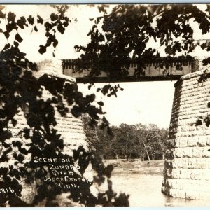 c1910s Dodge Center, MN RPPC Zumbro River Railway Bridge Real Photo Antique A13