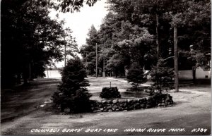 Real Photo Postcard Columbus Beach Burt Lake in Indiana River, Michigan