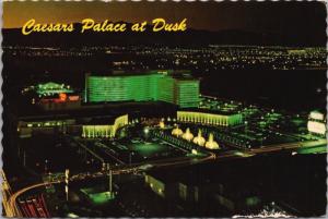 Caesar's Palace Las Vegas NV Nevada The Strip Dusk Vintage Postcard D41 *As Is