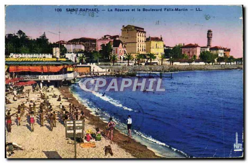 Old Postcard Saint Raphael La Reserve and Boulevard Felix Martin Children