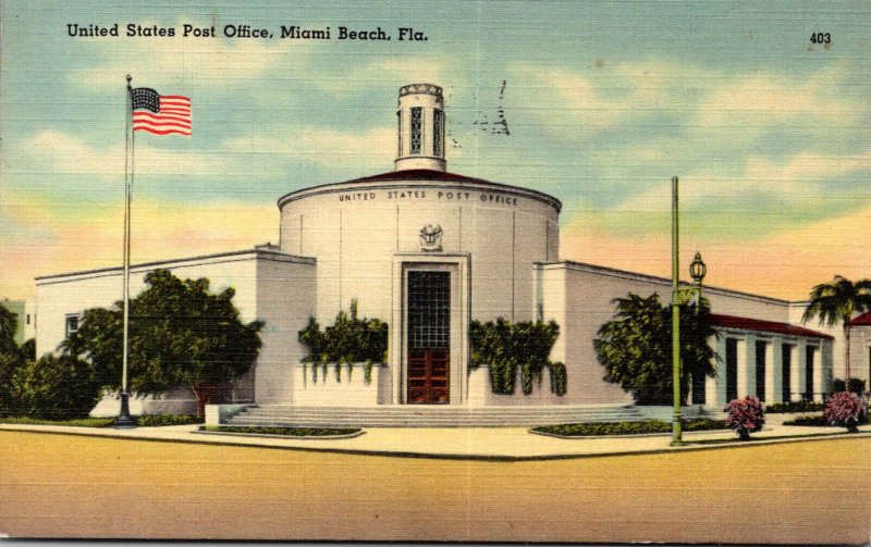 Florida Miami Beach Post Office 1949