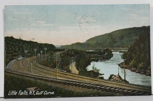 NY Little Falls N.Y. Gulf Curve 1908 Railroad Railway Postcard D15