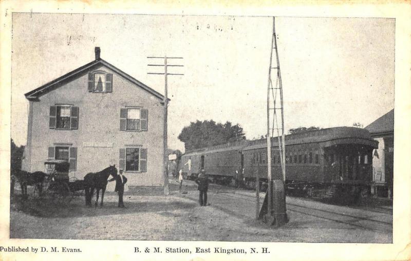 East Kingston NH B&M Railroad Station Train Depot Postcard