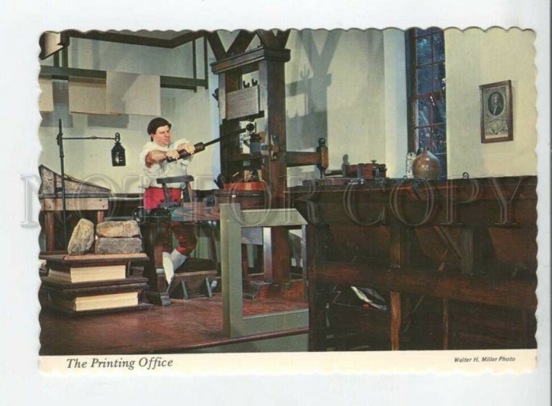 442072 USA Virginia Williamsburg Printing Office advertising Old postcard