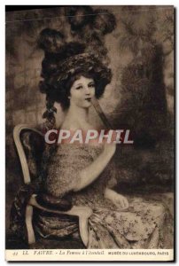 Old Postcard The woman Faivre L & # 39eventail Musee du Luxembourg Paris