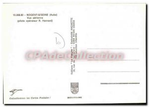 Old Postcard Nogent S Seine Aube Aerial view